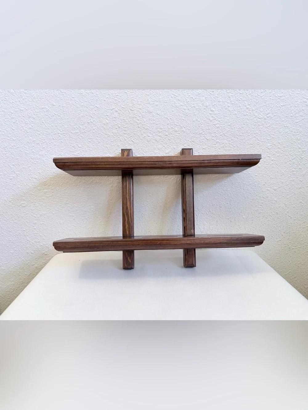 Vintage Handmade Wooden Wall Display Shelf Rack Rustic Farmhouse Decor 12.5